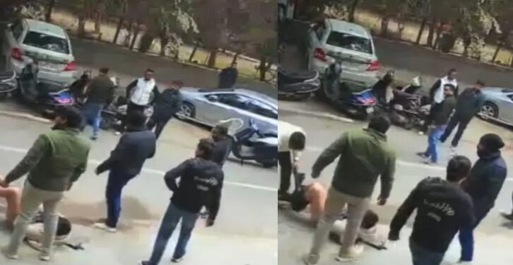 बीच सड़क गुंडागर्दी दिल्ली